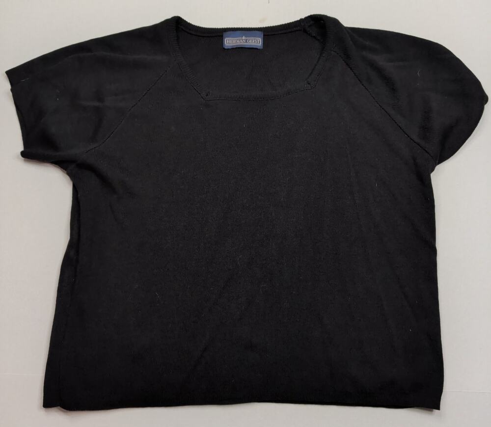 Vintage 90’s Herman Geist Knit Top Square Neck Black Sweater Large